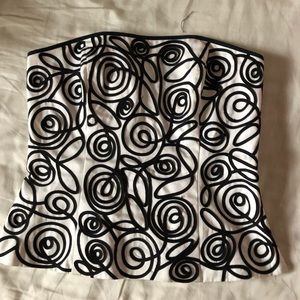 White Black Spiral Corset Top